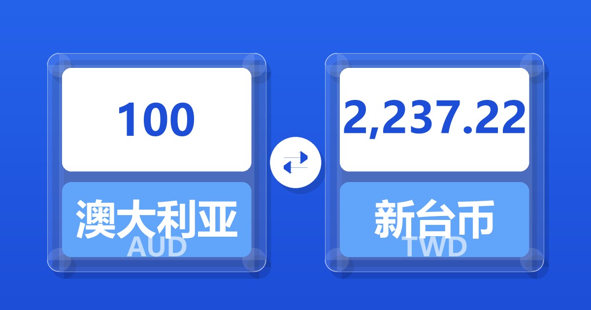 100澳大利亚元兑新台币