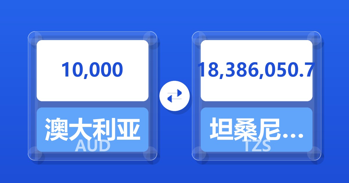 10,000澳大利亚元兑坦桑尼亚先令