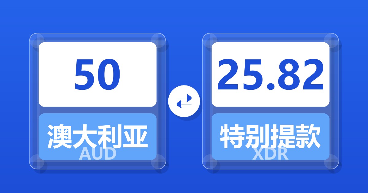 50澳大利亚元兑特别提款权