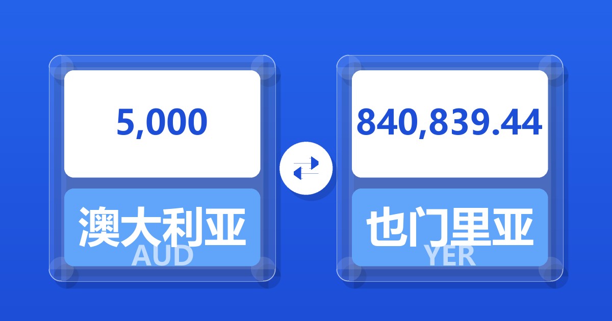 5,000澳大利亚元兑也门里亚尔