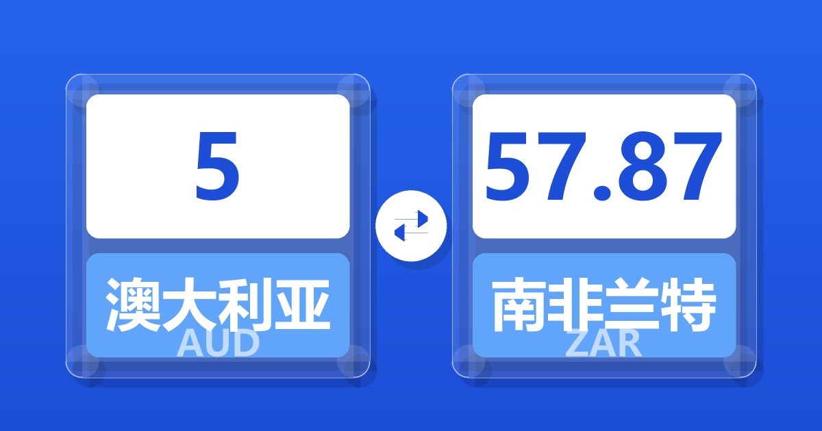 5澳大利亚元兑南非兰特