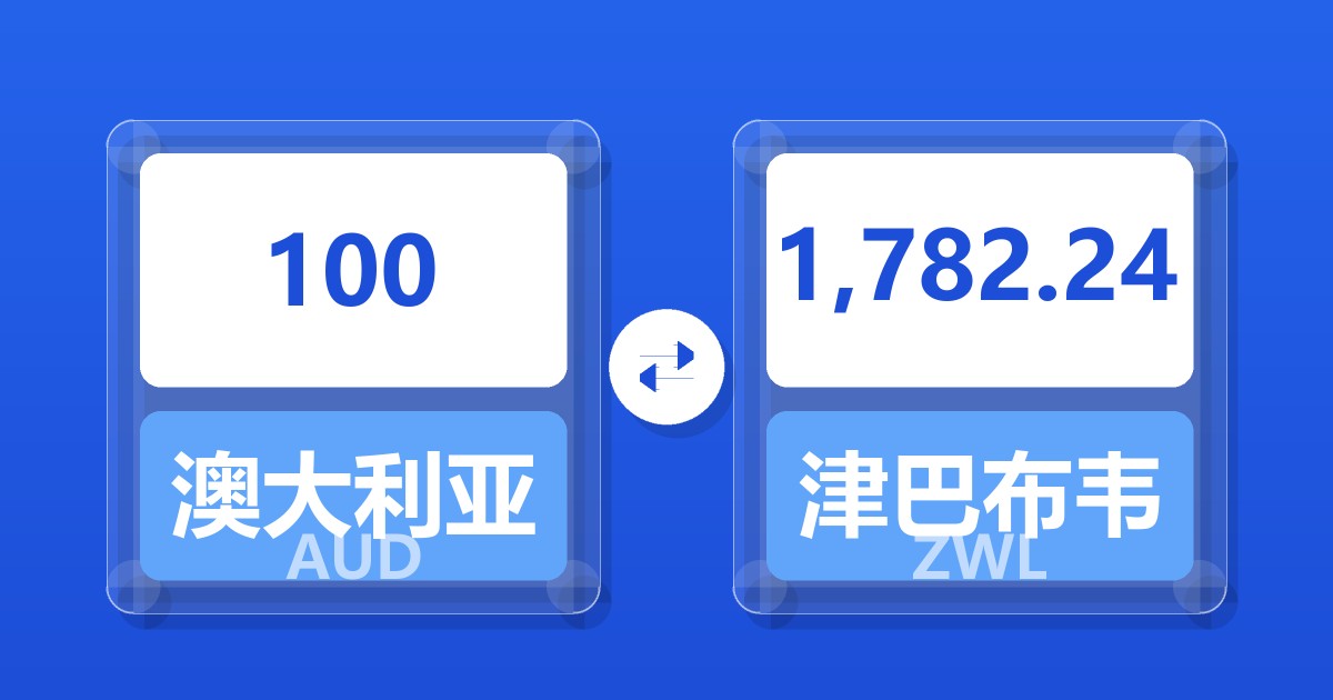 100澳大利亚元兑津巴布韦元