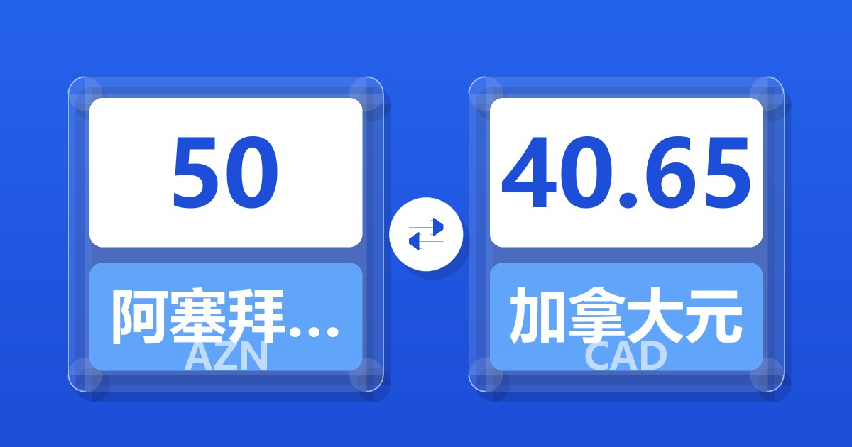 50阿塞拜疆马纳特兑加拿大元