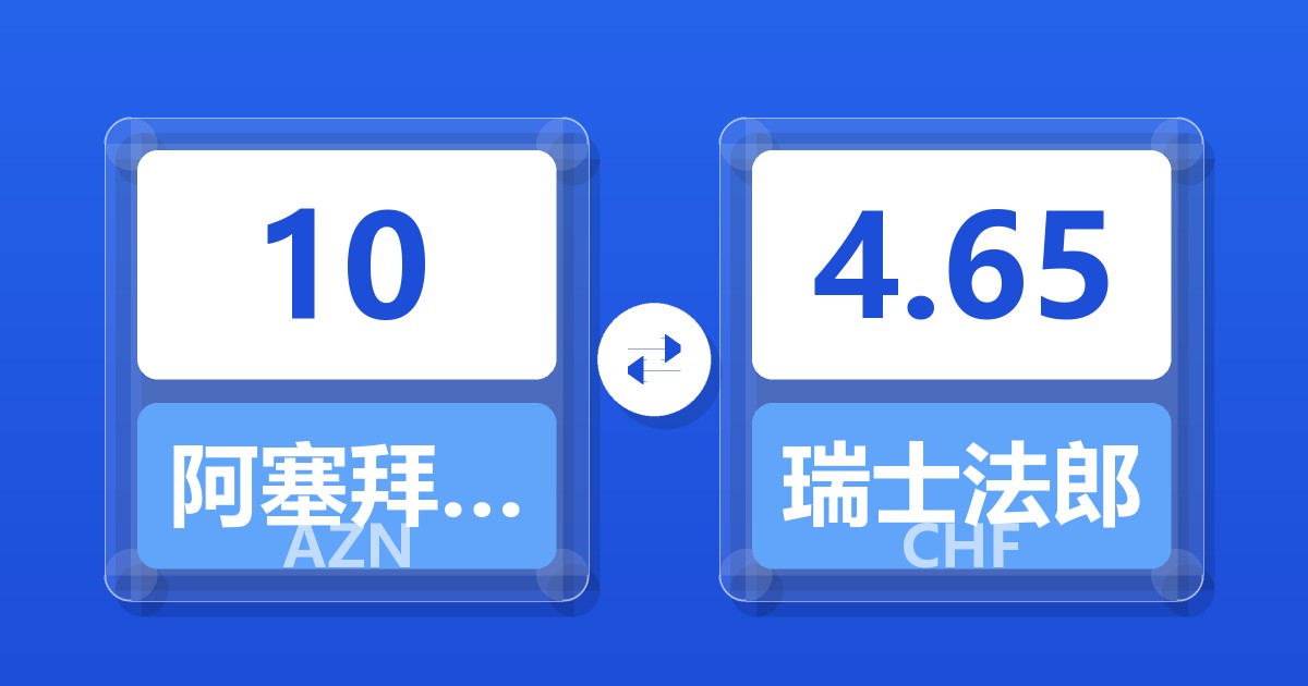 10阿塞拜疆马纳特兑瑞士法郎