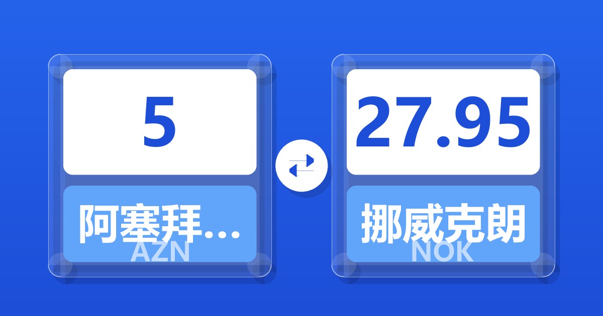 5阿塞拜疆马纳特兑挪威克朗