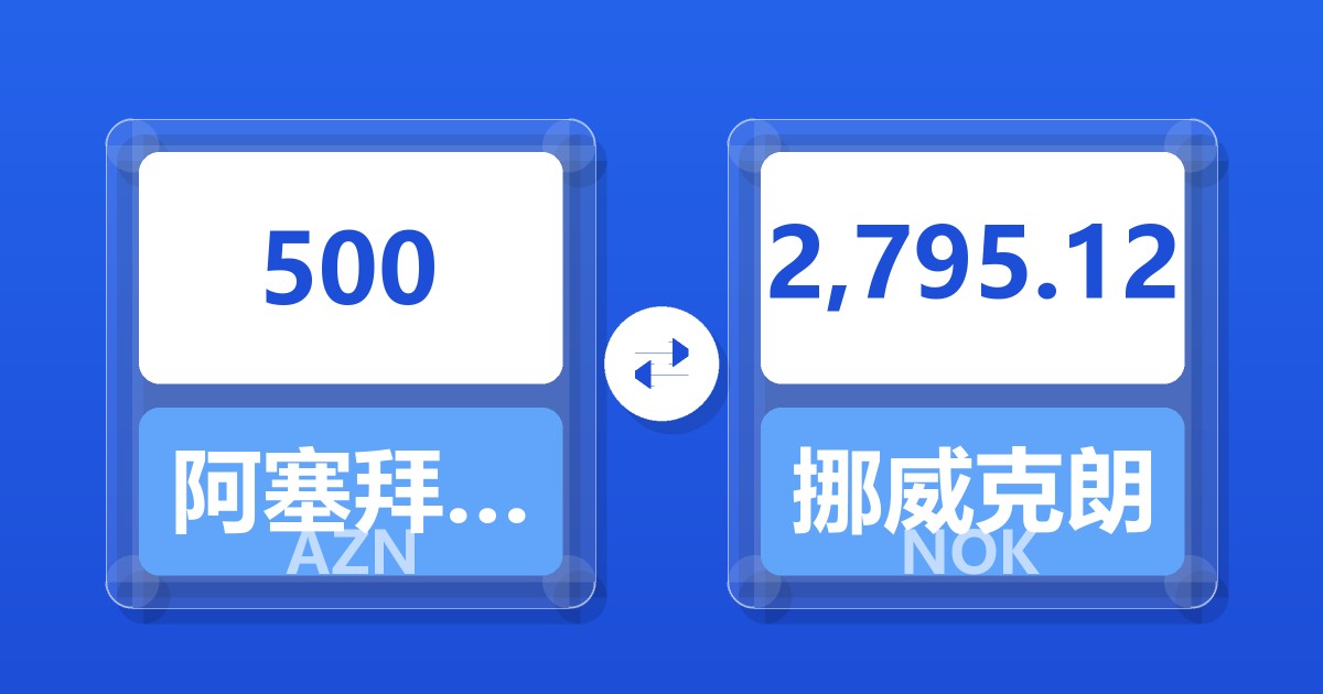 500阿塞拜疆马纳特兑挪威克朗