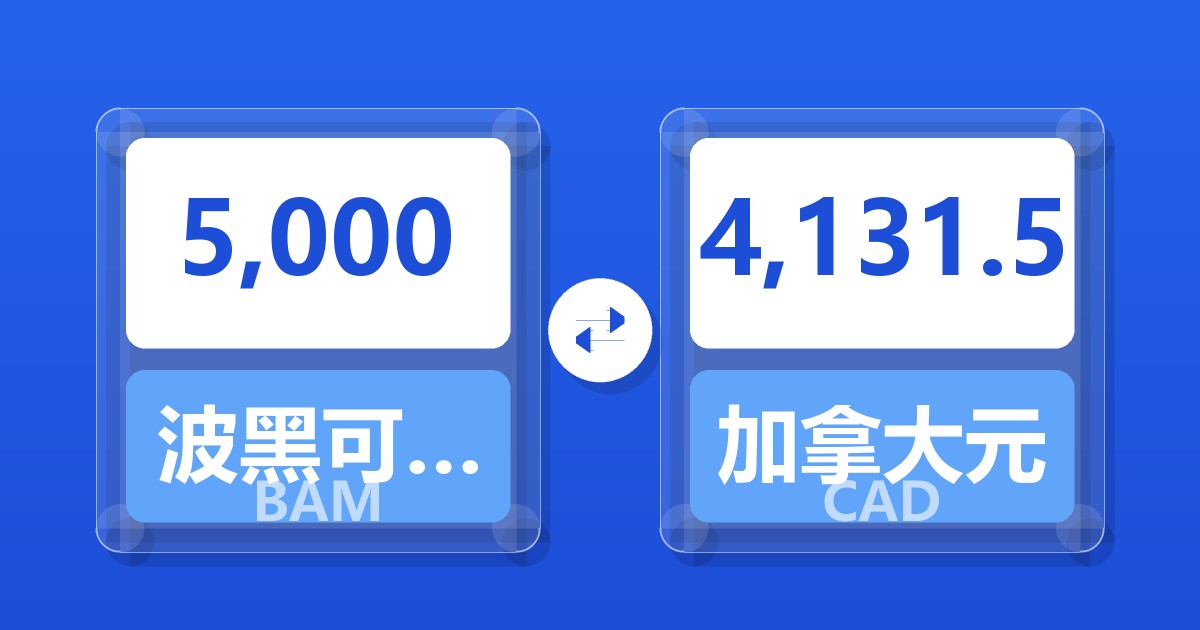 5,000波黑可兑换马克兑加拿大元