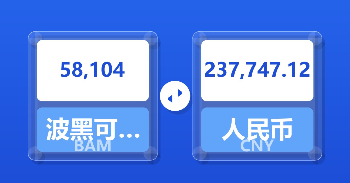 58,104波黑可兑换马克兑人民币