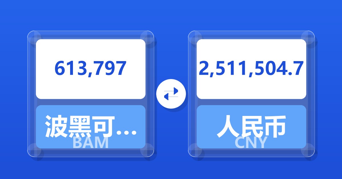 613,797波黑可兑换马克兑人民币