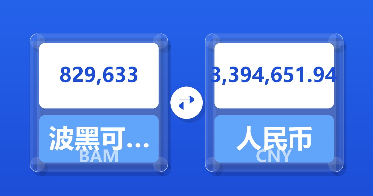 829,633波黑可兑换马克兑人民币