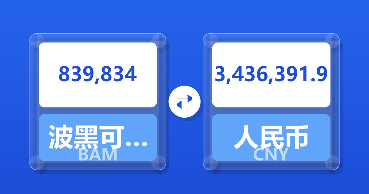 839,834波黑可兑换马克兑人民币