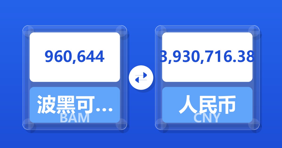 960,644波黑可兑换马克兑人民币