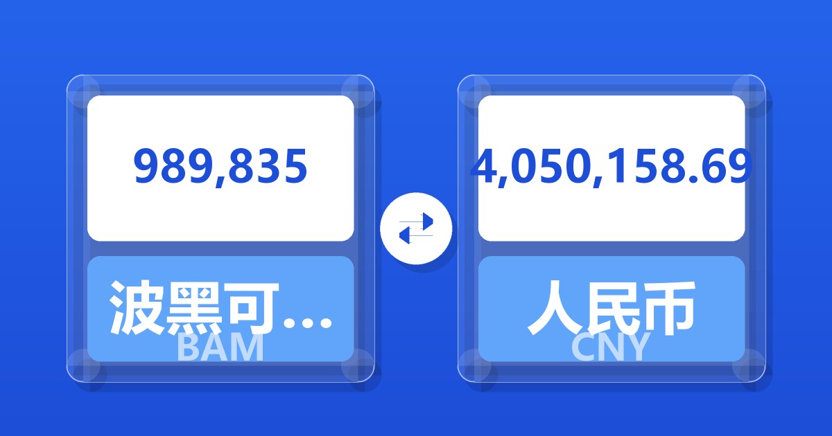 989,835波黑可兑换马克兑人民币