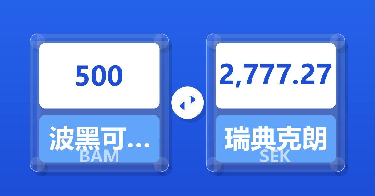 500波黑可兑换马克兑瑞典克朗
