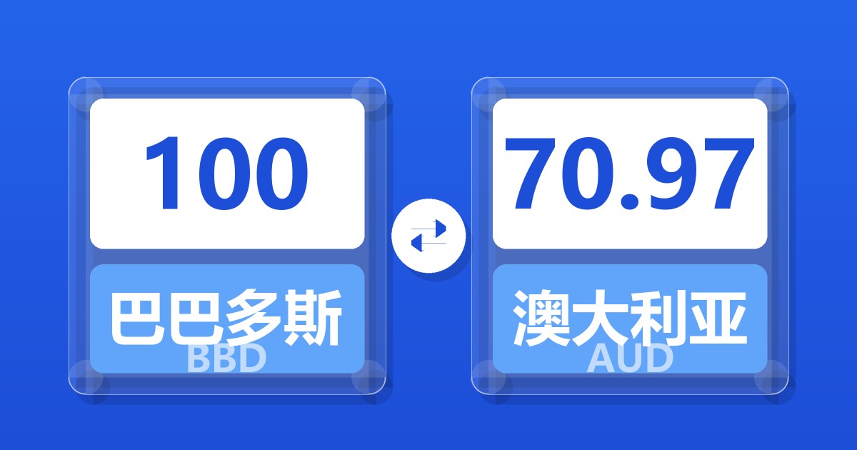 100巴巴多斯元兑澳大利亚元