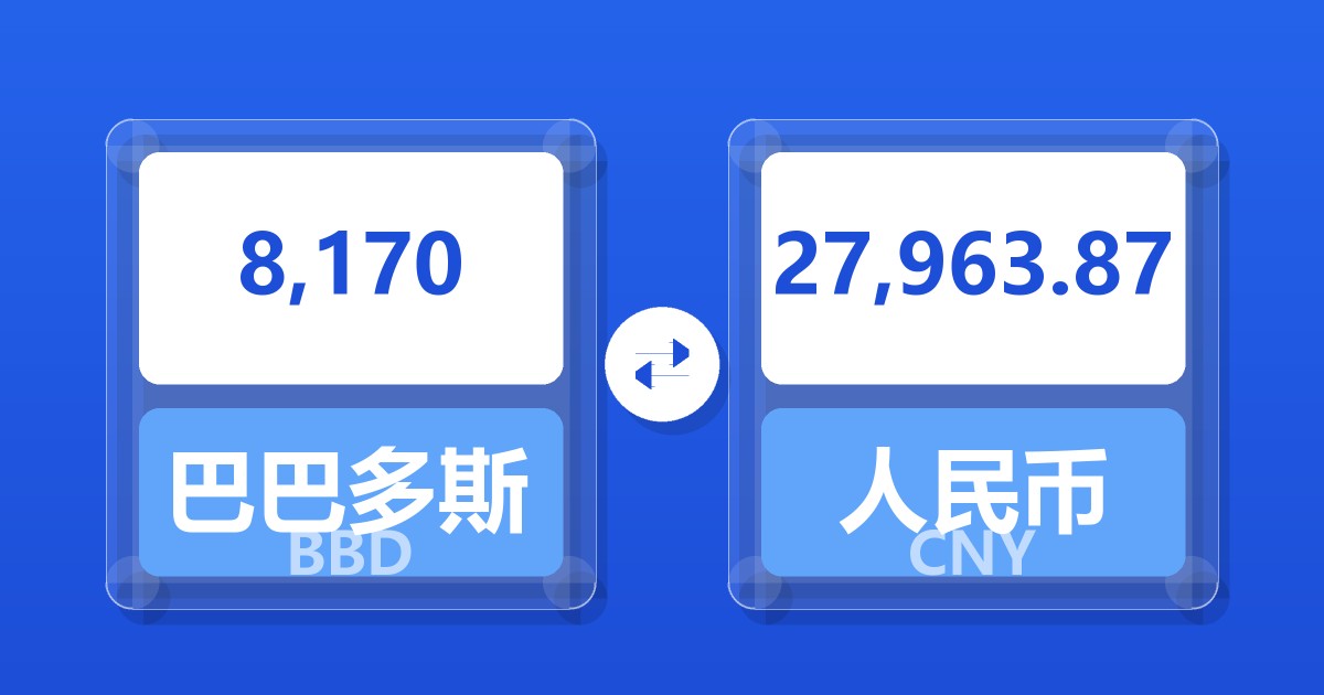 8,170巴巴多斯元兑人民币