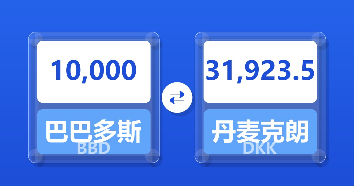 10,000巴巴多斯元兑丹麦克朗