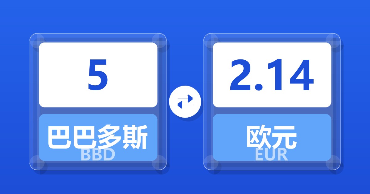 5巴巴多斯元兑欧元