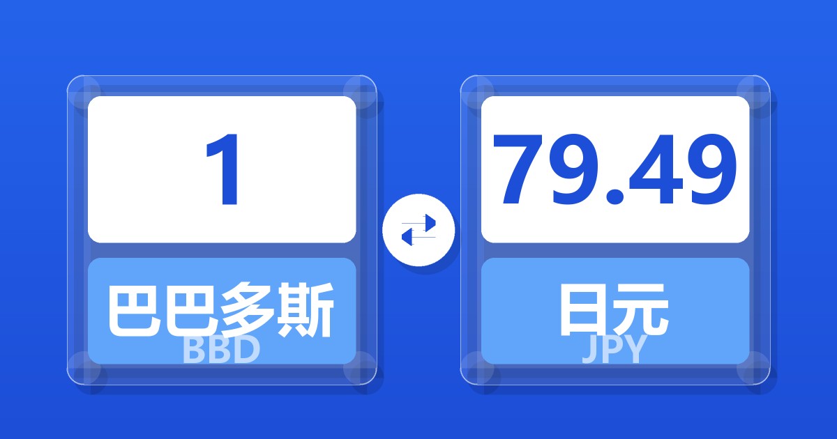 1巴巴多斯元兑日元