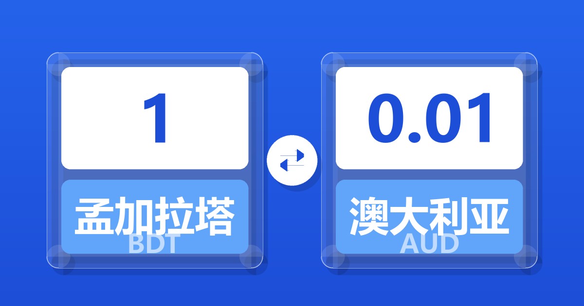 1孟加拉塔卡兑澳大利亚元