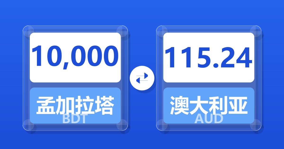 10,000孟加拉塔卡兑澳大利亚元