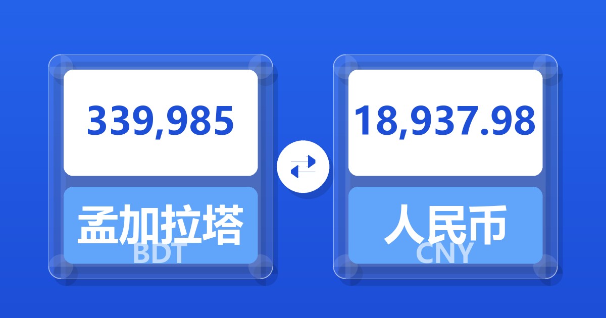 339,985孟加拉塔卡兑人民币