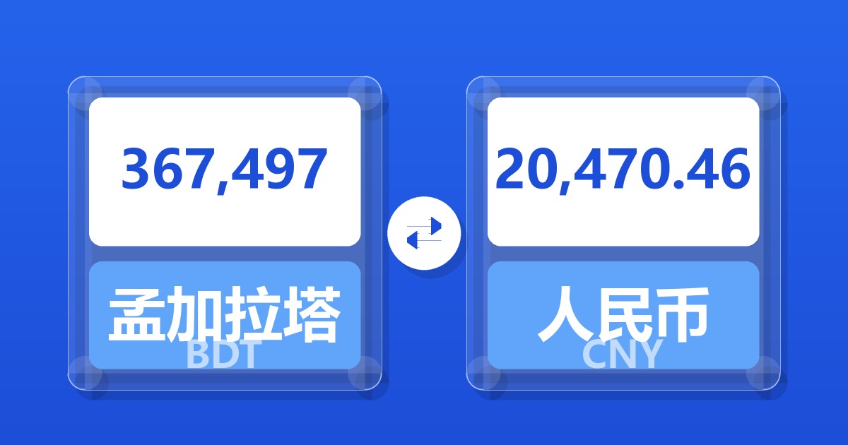 367,497孟加拉塔卡兑人民币