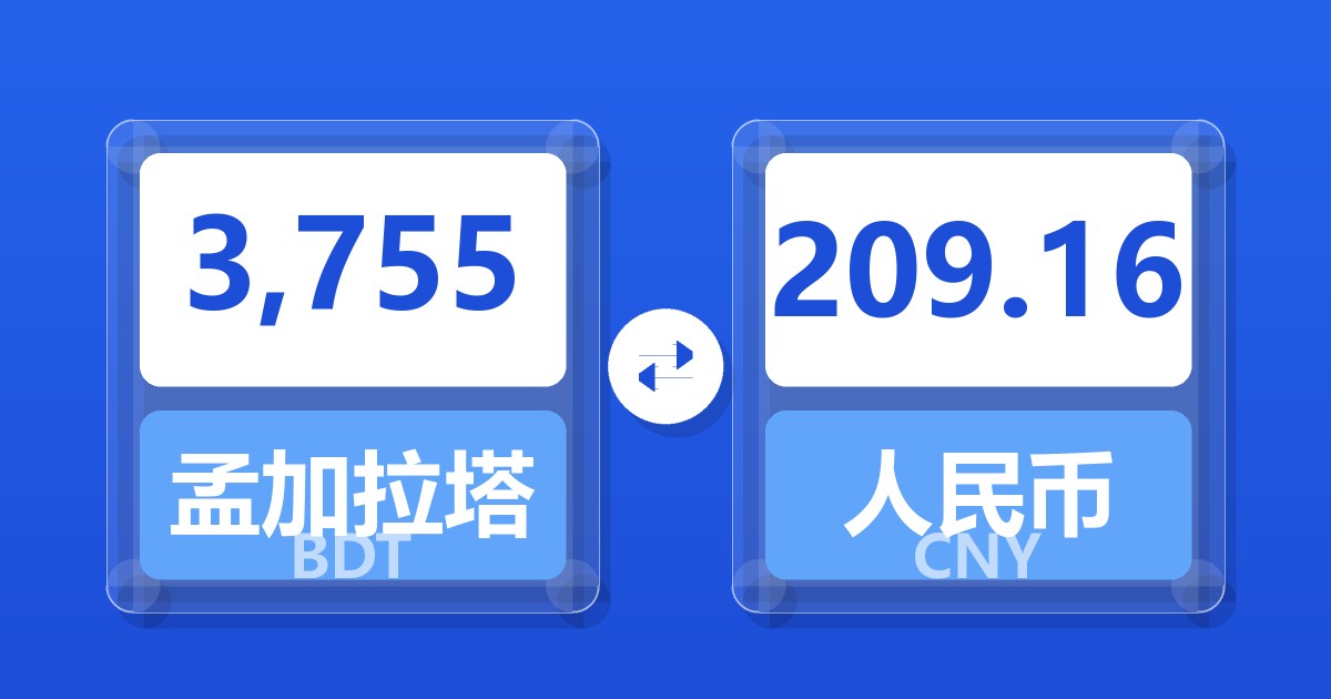 3,755孟加拉塔卡兑人民币