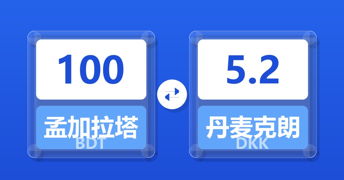 100孟加拉塔卡兑丹麦克朗