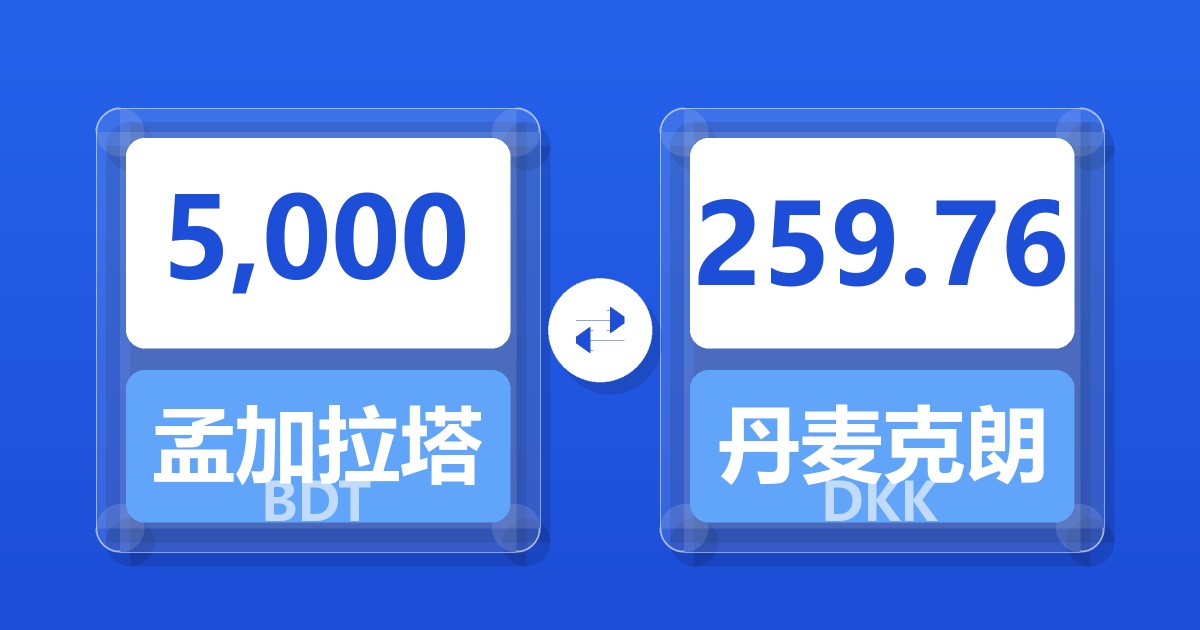 5,000孟加拉塔卡兑丹麦克朗