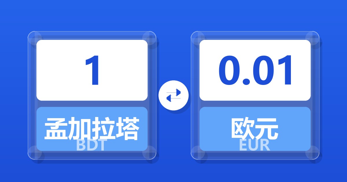 1孟加拉塔卡兑欧元