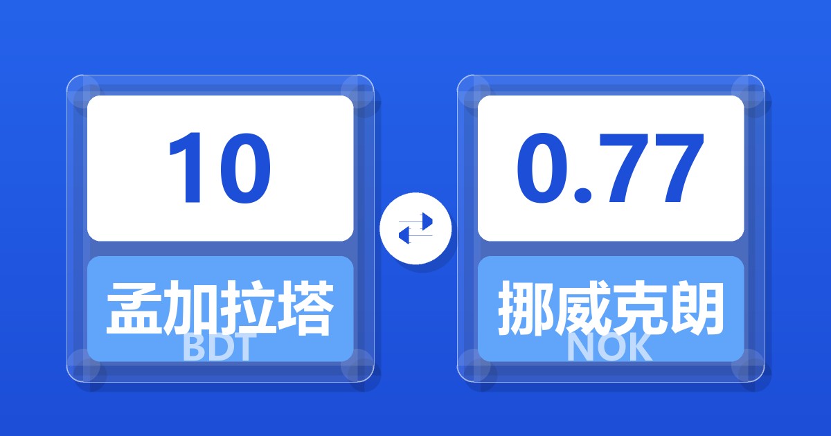 10孟加拉塔卡兑挪威克朗