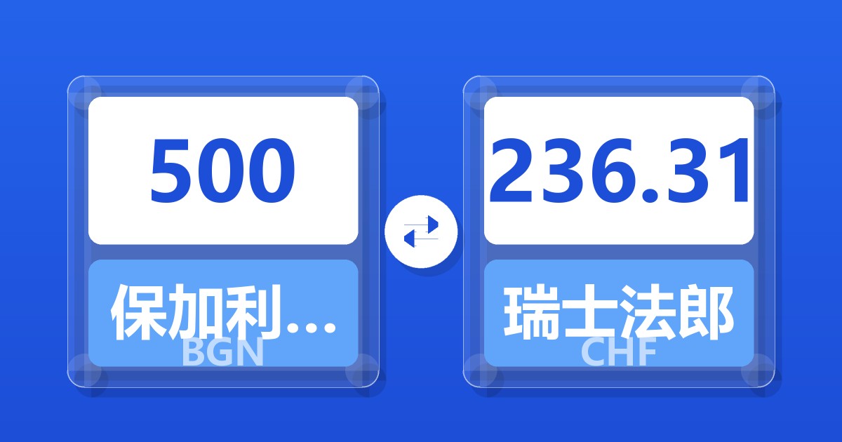 500保加利亚列弗兑瑞士法郎