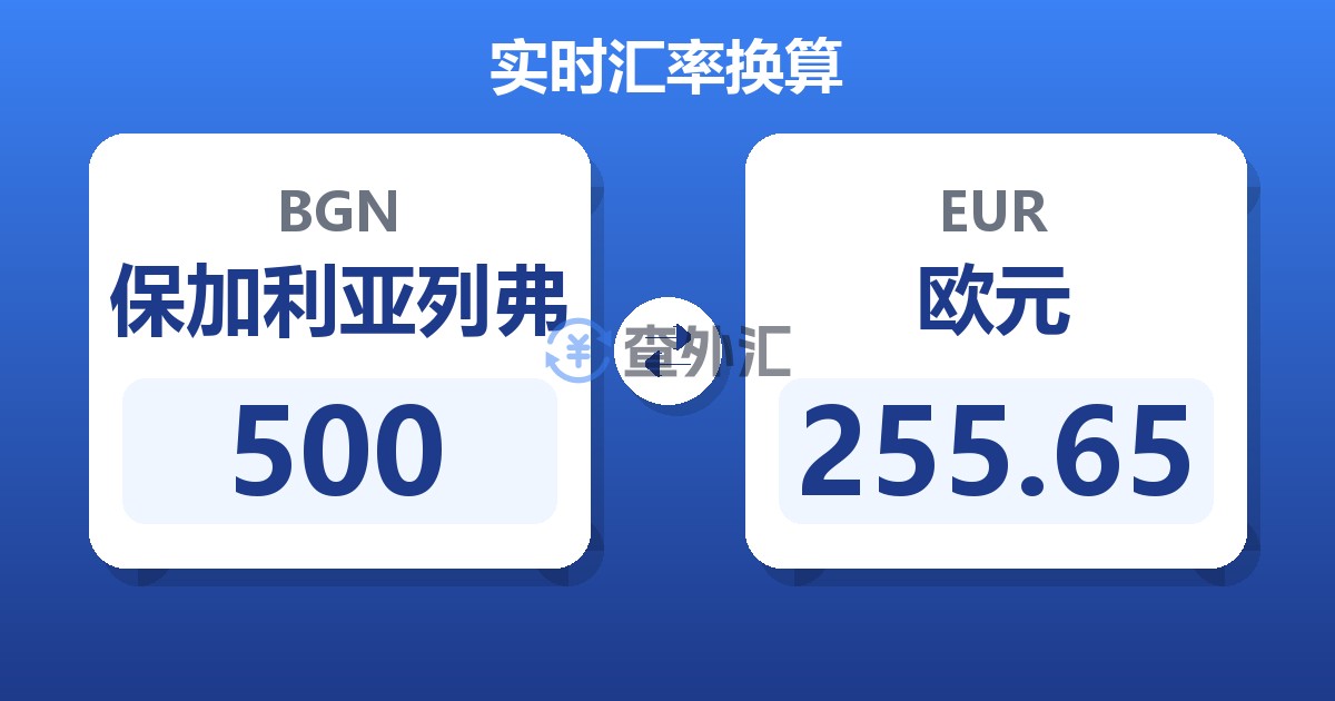 500保加利亚列弗兑欧元