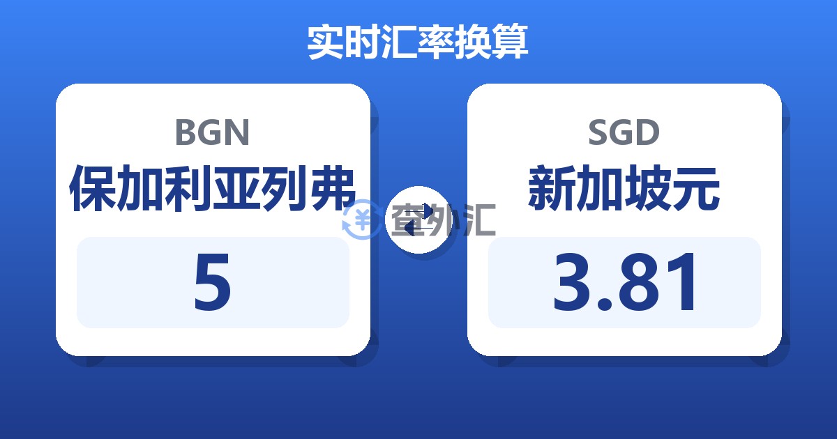 5保加利亚列弗兑新加坡元