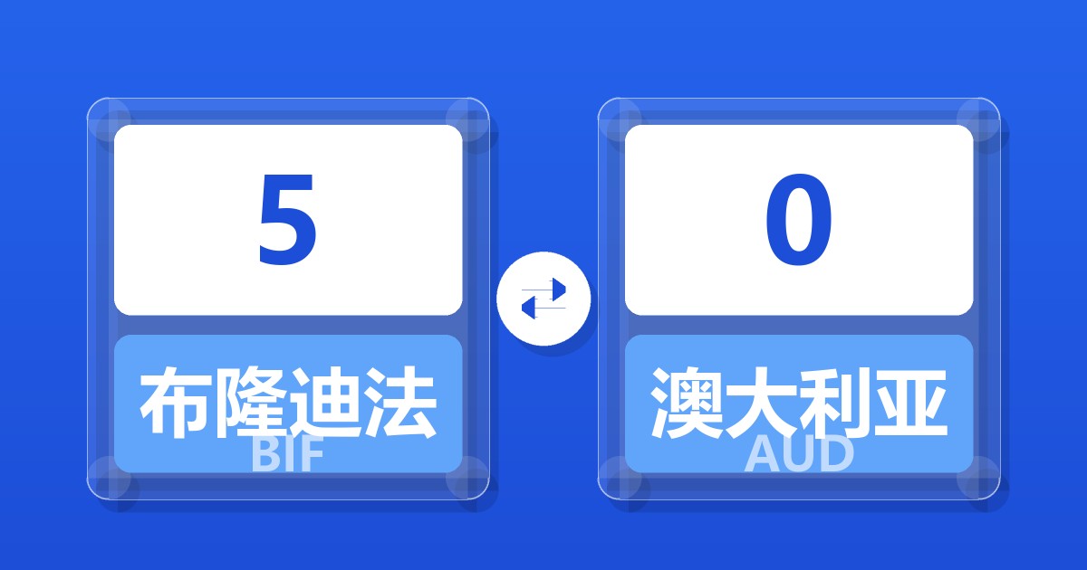 5布隆迪法郎兑澳大利亚元