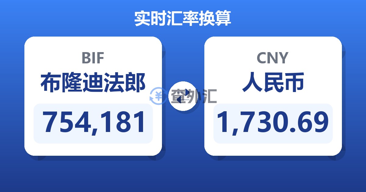 754,181布隆迪法郎兑人民币