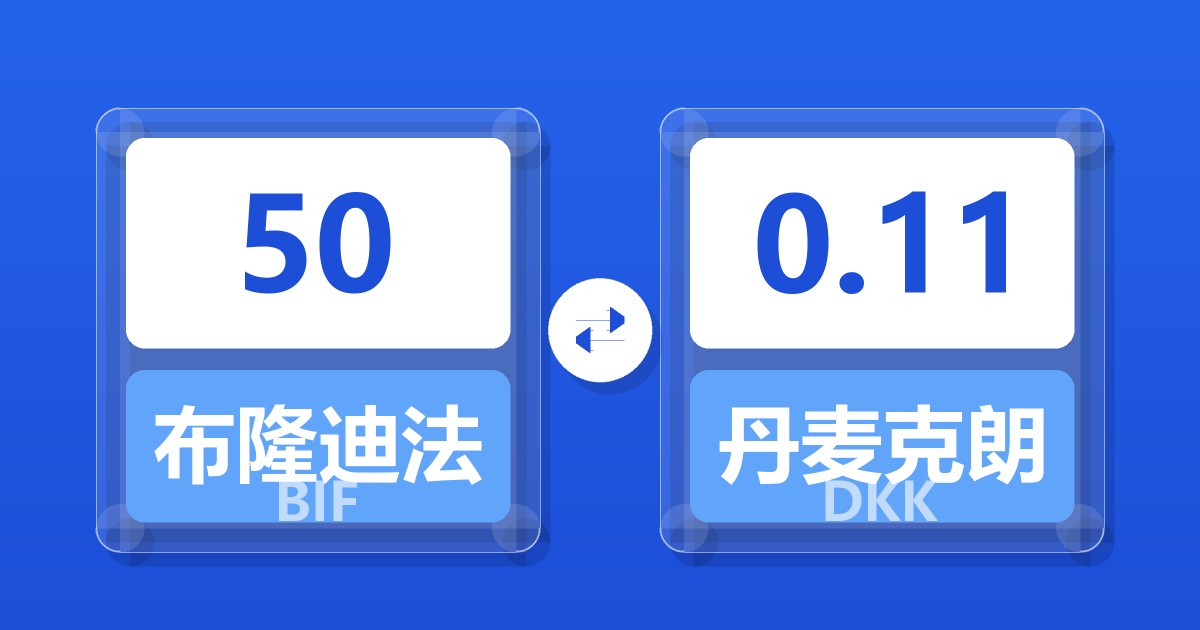 50布隆迪法郎兑丹麦克朗