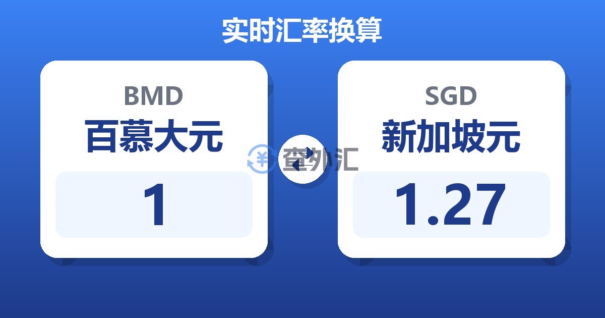 1百慕大元兑新加坡元