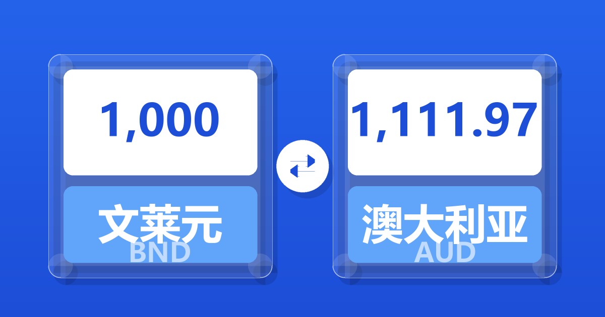 1,000文莱元兑澳大利亚元