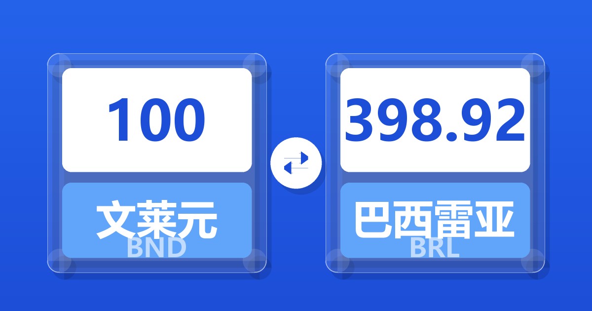 100文莱元兑巴西雷亚尔