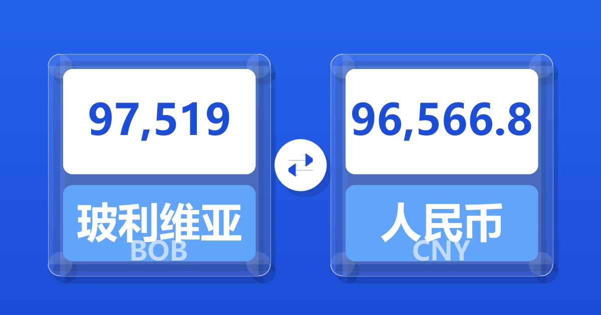 97,519玻利维亚诺兑人民币