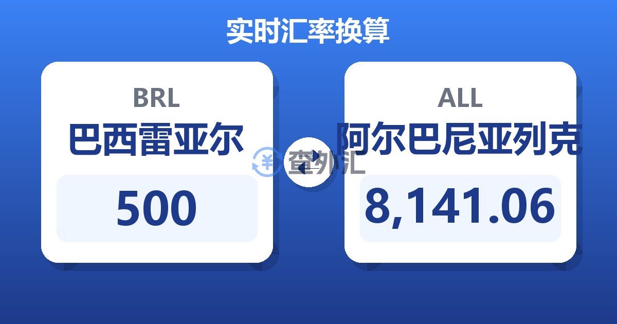 500巴西雷亚尔兑阿尔巴尼亚列克