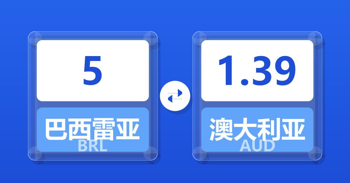 5巴西雷亚尔兑澳大利亚元