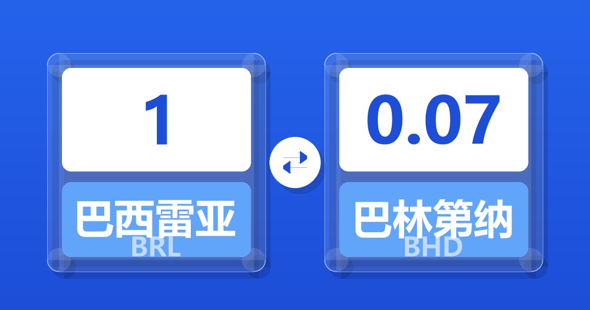 1巴西雷亚尔兑巴林第纳尔