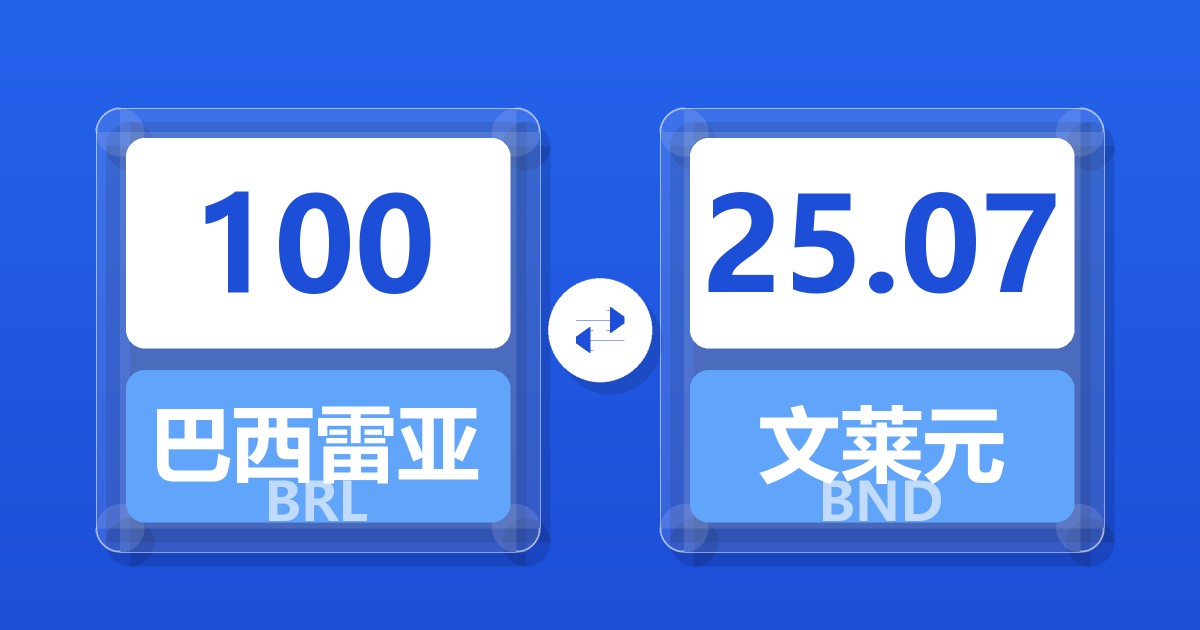 100巴西雷亚尔兑文莱元