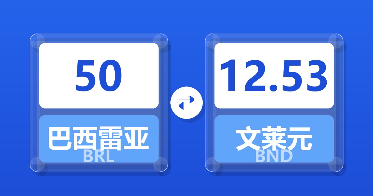 50巴西雷亚尔兑文莱元