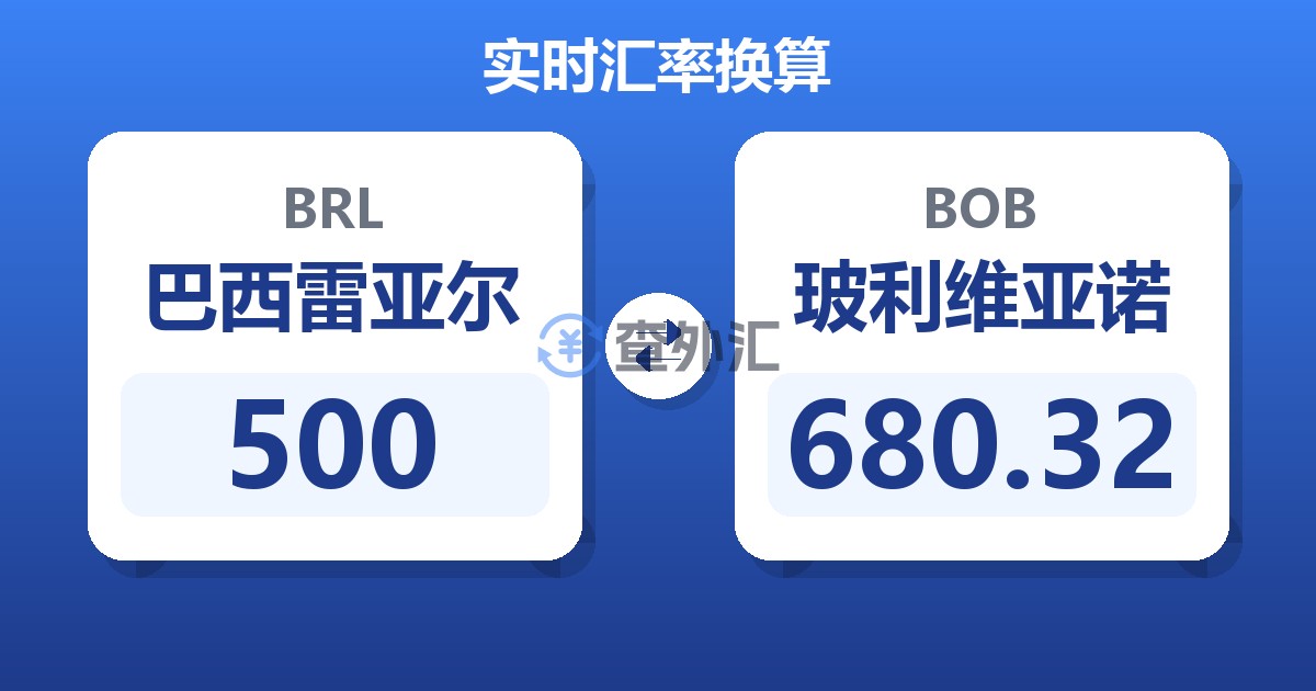 500巴西雷亚尔兑玻利维亚诺