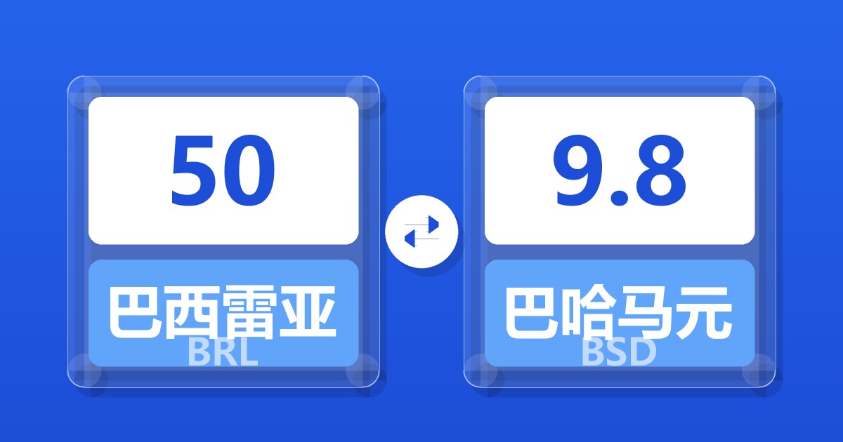 50巴西雷亚尔兑巴哈马元
