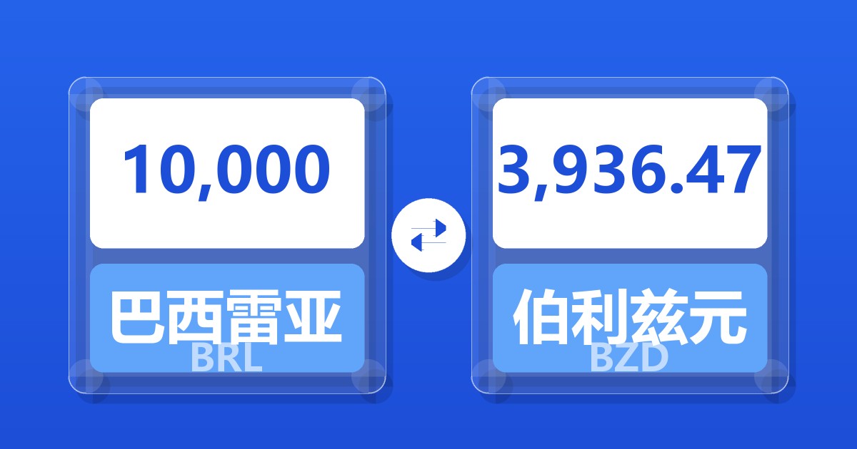 10,000巴西雷亚尔兑伯利兹元